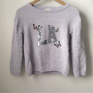 girls sweater with sequin butterfly